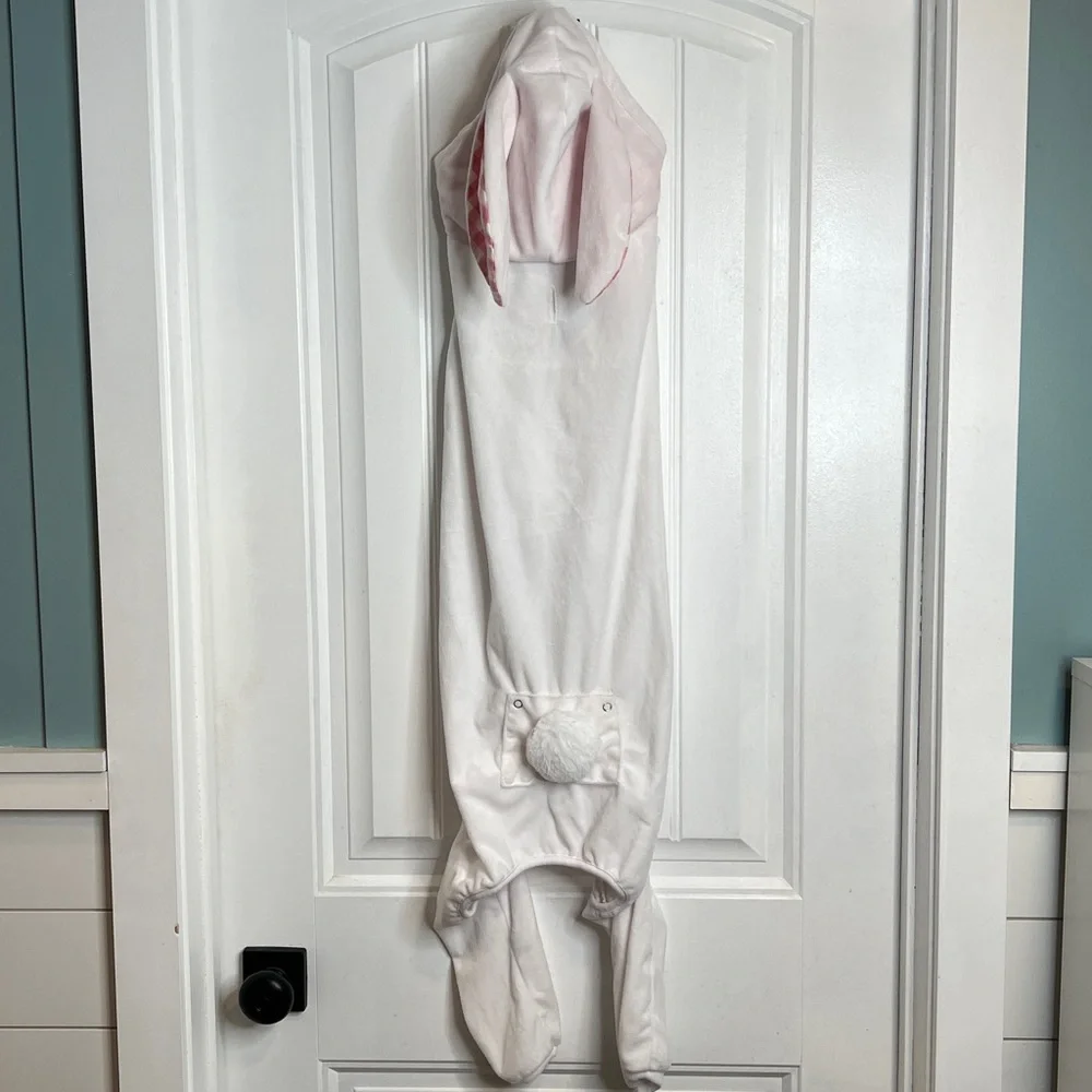 Top Paw White‎ Pink Gingham Accent Easter Bunny Hooded Dog Onesie. Large. NWT.